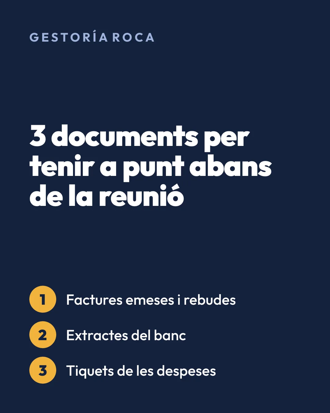 Disseny amb tres documents: factures emeses i rebudes, extractes del banc i tiquets de despeses