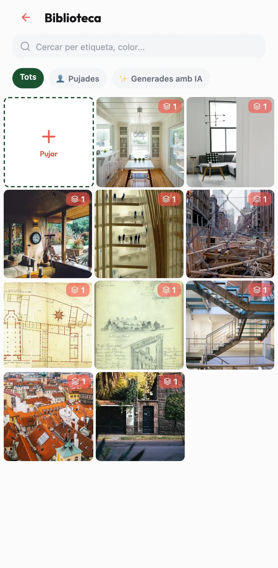 Les teves obres, ordenades. Fotos d'obra, plànols i maquetes ordenats i etiquetats per al pròxim post.