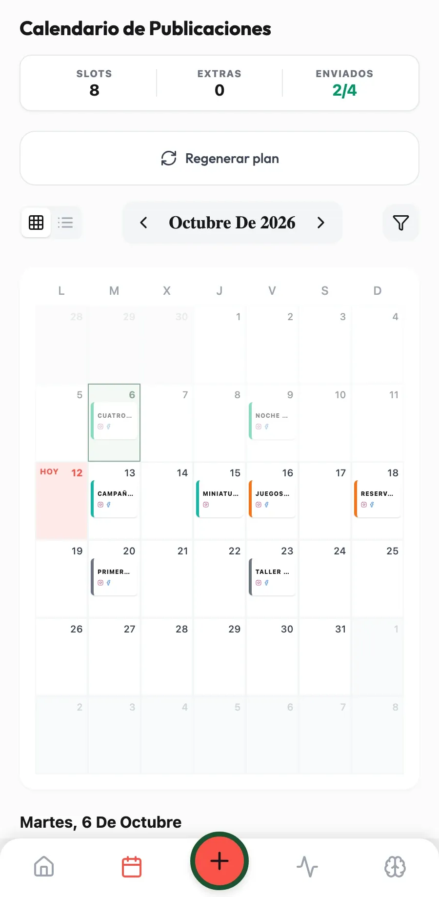 Tu semana, ya planificada. Novedades, noches de demos y torneos repartidos en el calendario, listos para que los revises.