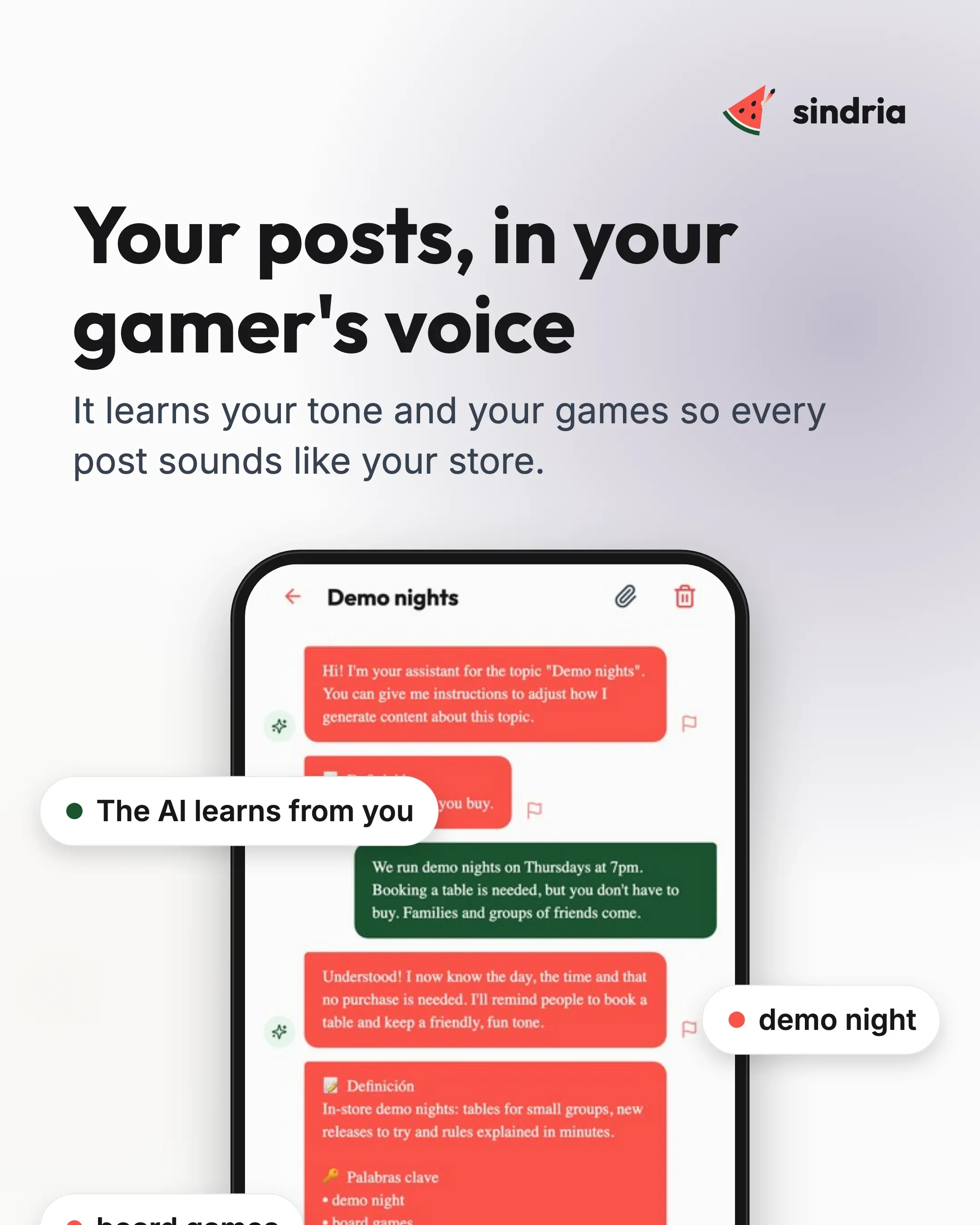 Board game and RPG stores: Your own voice