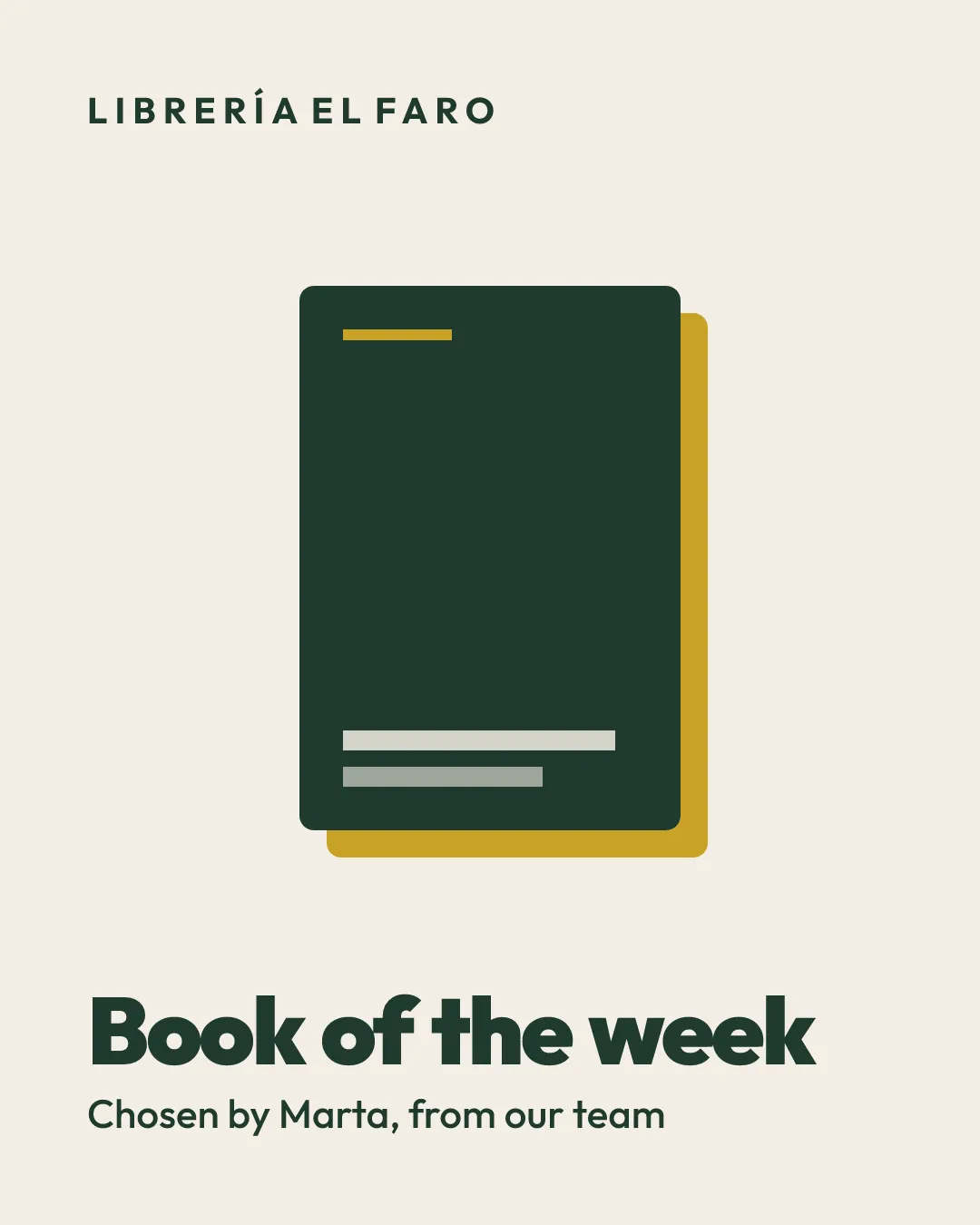 Design with a book cover and the title Book of the week