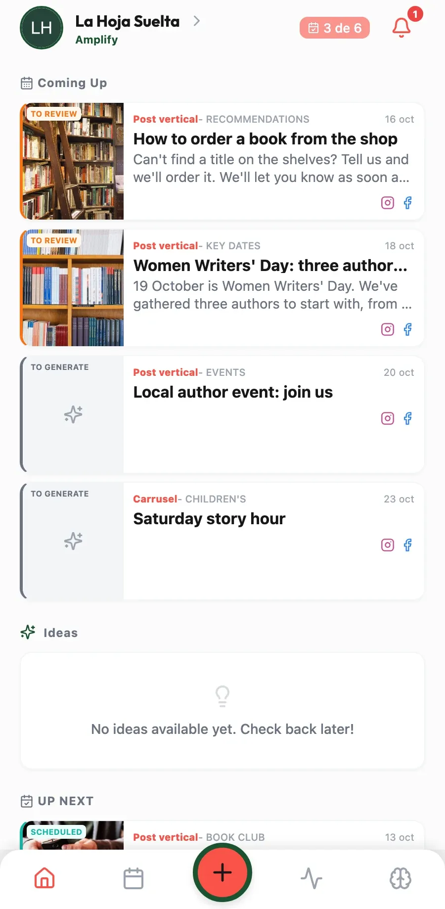 Readers' dates, covered. Women Writers' Day, Christmas or back to school: it suggests what to post ahead of time.