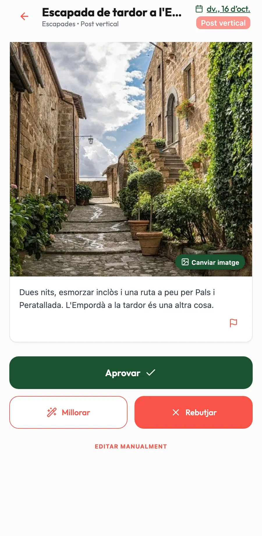 Textos que conviden a venir. Descriu cada habitació i cada esmorzar amb calidesa, sense tòpics turístics.