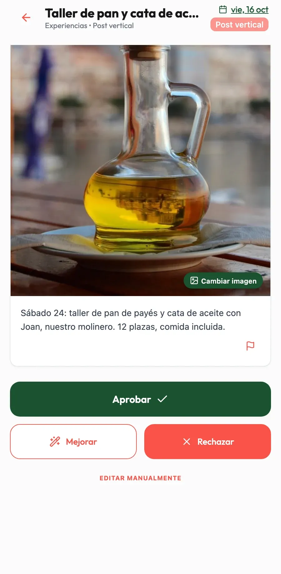 Textos con tu voz. Escribe como hablas con tus huéspedes: cálido, cercano y con producto de la finca.