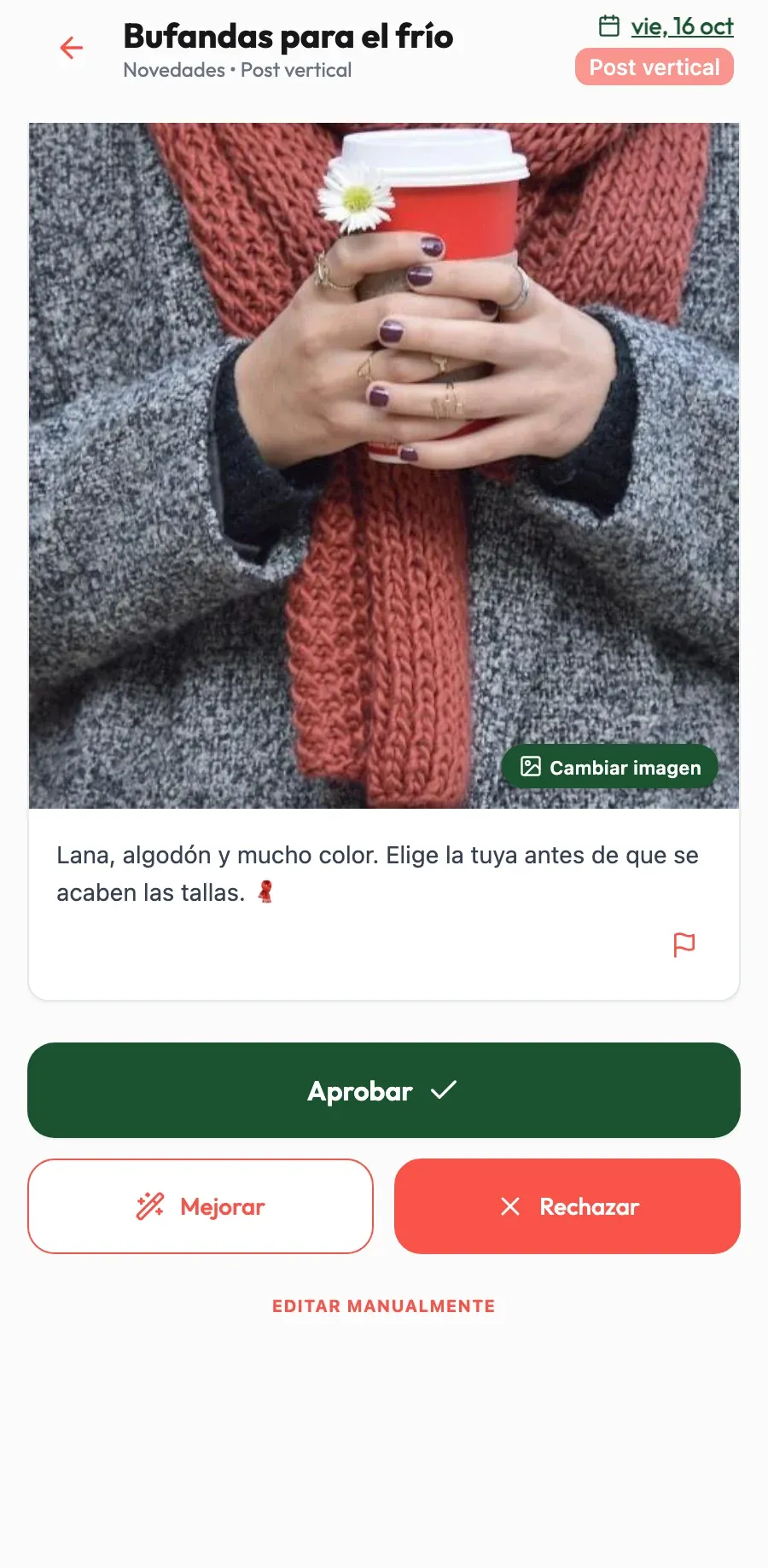 Del escaparate al post. Sindria convierte tus prendas en textos cálidos y tú das el visto bueno.