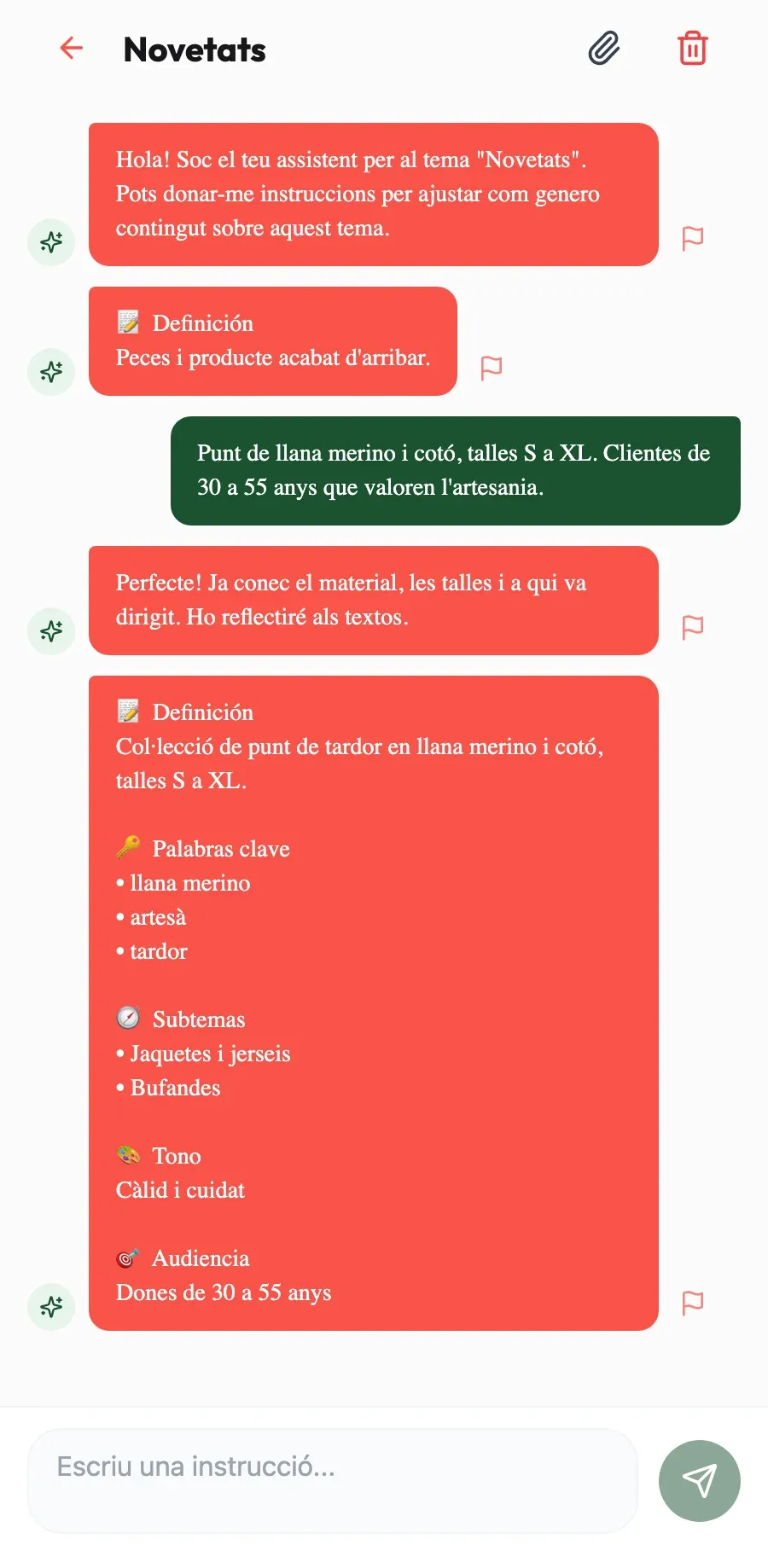 Coneix la teva col·lecció. Digues-li que és llana merina de tallers petits i ho farà servir sempre.