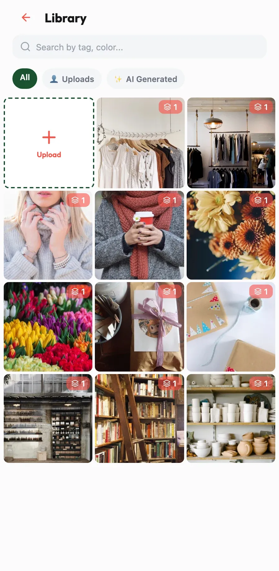 Your photos, polished. Enhance your knitwear and window photos in a couple of taps.