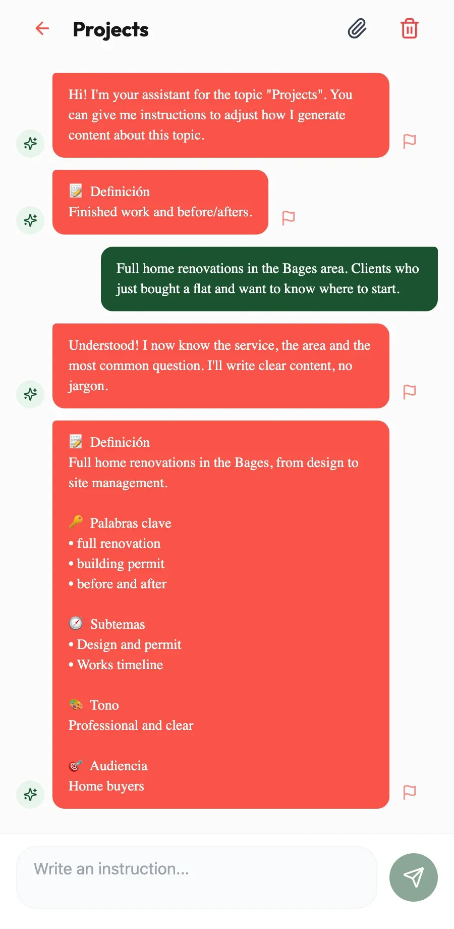 Learns your field. Tell it how you run a renovation and it will reuse your criteria and timelines.