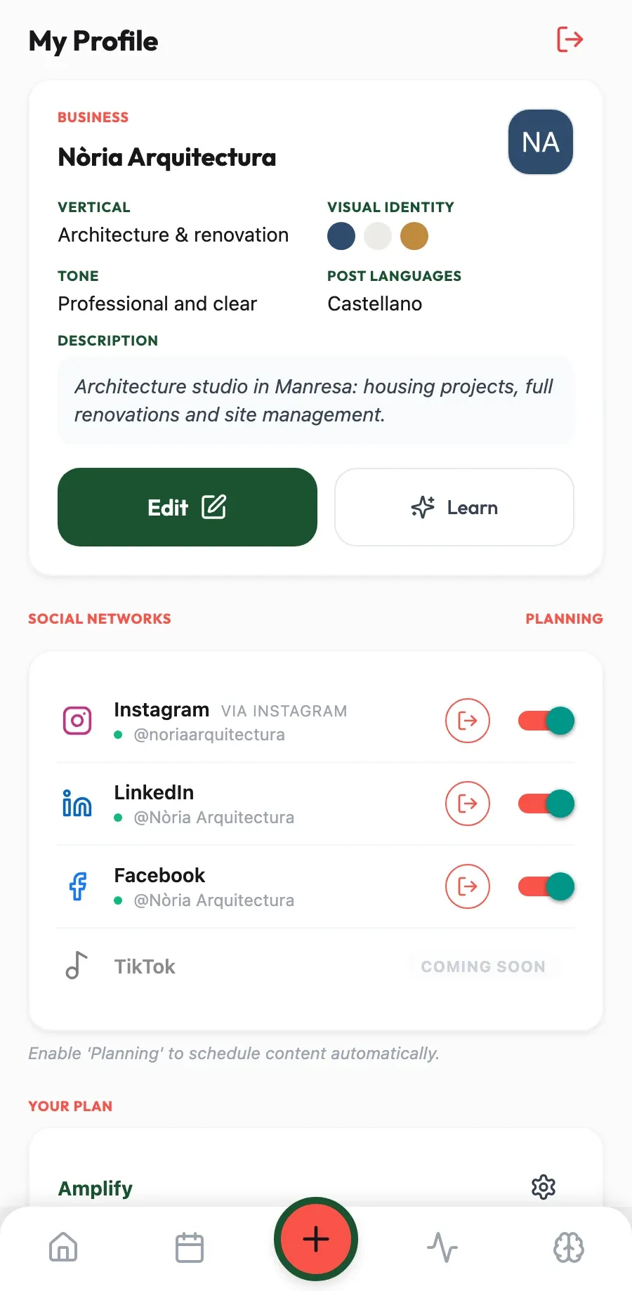 Instagram, Facebook, LinkedIn. Publish where clients and peers look for you, from one place.