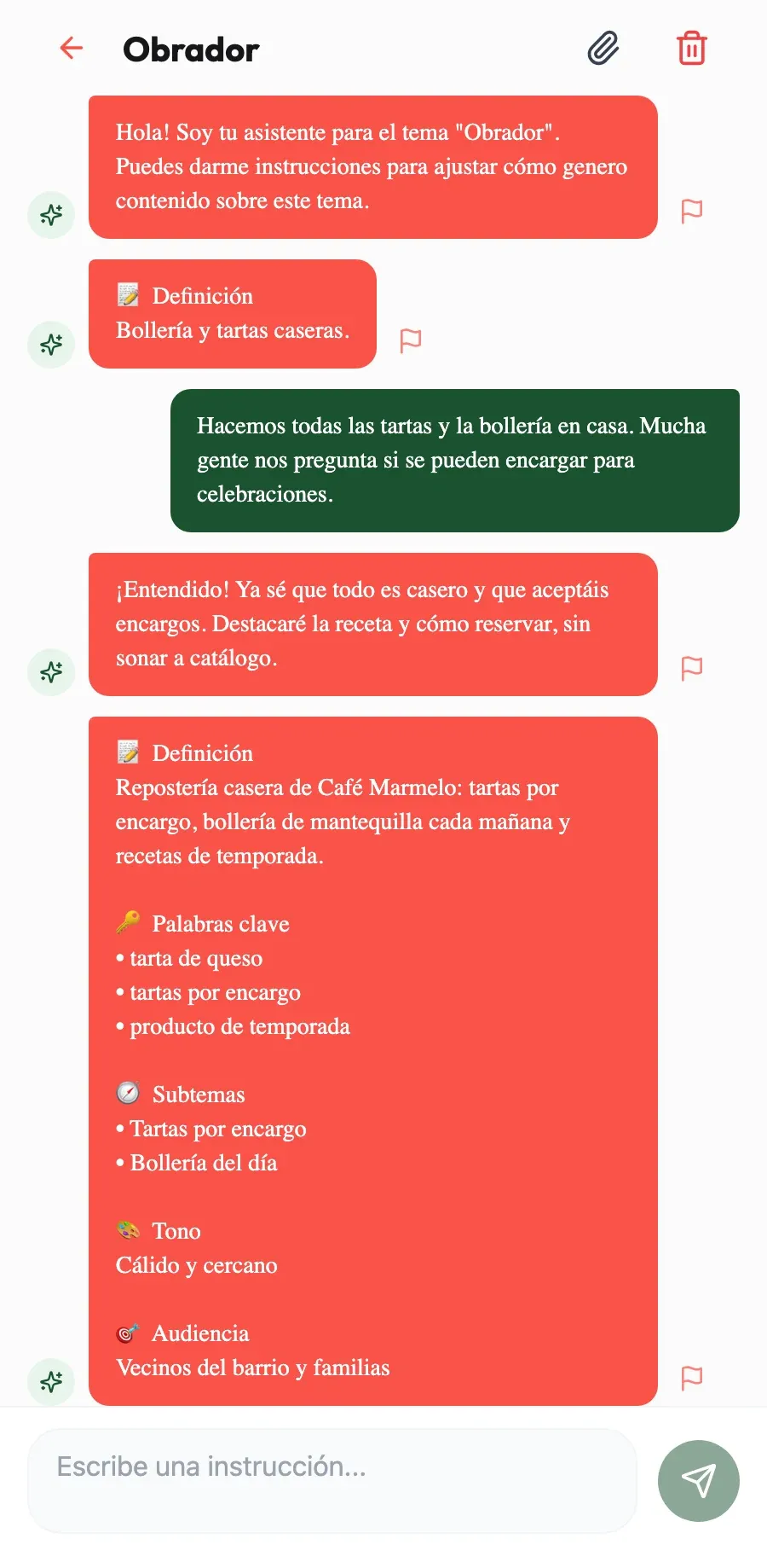 Aprende tus productos. Cuéntale cómo haces la tarta de calabaza y la recordará en cada post.
